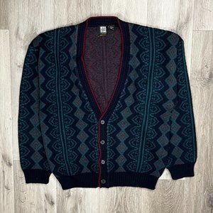 Jed Wear Vintage Acrylic/Wool/Polyester Multicolour Large Cardigan Sweater